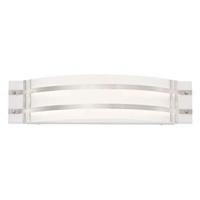 Immagine di Westinghouse Lighting 63718 Apparecchiatura da parete interno LED Aurelio a una luce 21 watt, finitura in nichel spazzolato con vetro smerigliato