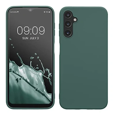 Immagine di kwmobile Custodia Compatibile con Samsung Galaxy A14 5G Cover Back Case per Smartphone in Silicone TPU Protezione Gommata verde blu
