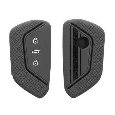 Immagine di kwmobile Custodia Coprichiave Compatibile con VW Golf 8 3 tasti Cover Copritelecomando Chiave Auto Copri Chiavi Macchina Strisce Rally
