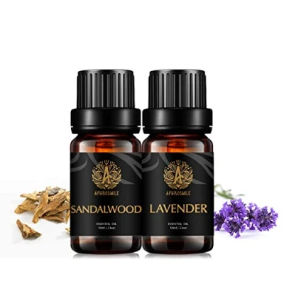 Immagine di sandalo aromaterapia oli set essenziali di, 100% naturali puri di lavanda, 2 * 10 ml fragranza e lavanda per diffusore, casa, massaggio, umidificatore