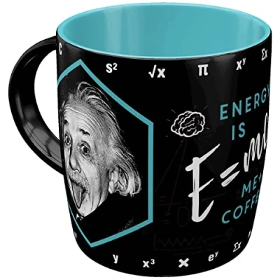 Immagine di Nostalgic Art Tazza da caffè retrò, Einstein Energy=Me+Coffee Idea regalo per studenti, in ceramica, divertente design vintage con detto, 330 ml, 43073