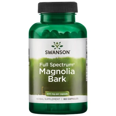 Immagine di Swanson Corteccia di Magnolia a spettro completo, 400mg, 60 capsule, ad alto dosaggio, Testato in Laboratorio, Senza Soia, Glutine, Non OGM