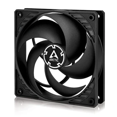 Immagine di ARCTIC P12 TC Ventola da 120 mm con controllo della temperatura, ottimizzato alla pressione, motore molto silenzioso, computer, velocità ventola: 350 1800 giri/min nero/nero