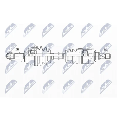 Immagine di NTY NPW PL 099 Albero motore / Semiasse Assale anteriore Dx 930 Cambio manuale OPEL: Corsa E Hatchback