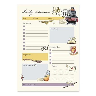 Immagine di Grupo Erik: Planning da Tavolo A5 Harry Potter Glasses, Planner settimanale con 54 fogli a strappo, 14,8 x 21 cm, Agenda Organizer, To Do List Planner, scrivania