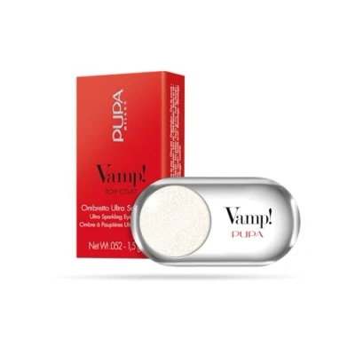 Immagine di Pupa Ombretto Vamp! Top Coat 200 Sparkling Platinum Colore puro, alta Pigmentazione, Multi Effetto (disponibile in 54 Varianti e 7 diversi Finish)
