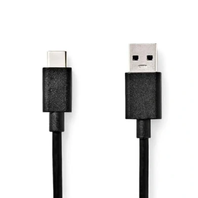 Immagine di NEDIS Cavo USB 3.2 Gen 1 Connettore A di tipo C ™ 5 Gbps 15 W nichelato 1.00 m rotondo PVC nero sacchetto plastica