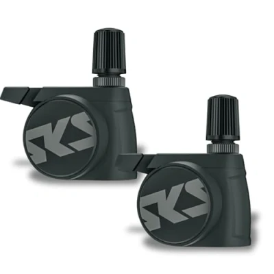 Immagine di SKS GERMANY AIRSPY AV Set di 2 Sistema monitoraggio della pressione dei pneumatici con misurazione permanente (montare su valvole o Dunlop, antipolvere impermeabile, come manometro digitale)