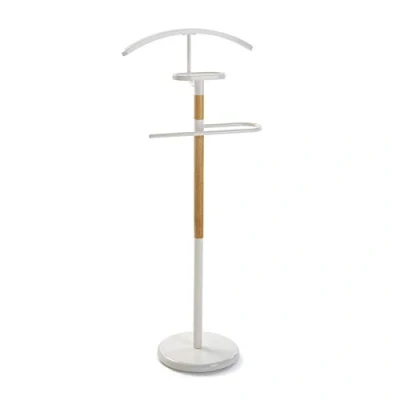 Immagine di VERSA Holstebro Servo Muto Moderno e Multifunzionale, Appendiabiti Indossatore per Camera da Letto Spogliatoio, Misure (A x L l) 112 28,8 46,5 cm, Metallo Legno, Colore Bianco