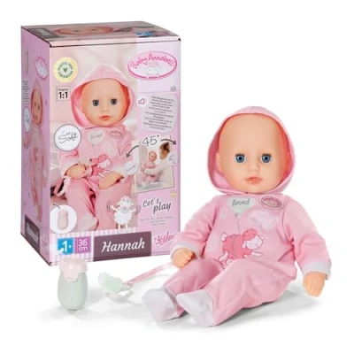 Immagine di Baby Annabell Hannah Play with me, Bambola in tessuto per neonati con 5 funzioni e accessori, di 36 cm, bambini a partire da 1 anno, 711002 Zapf Creation
