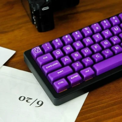 Immagine di Keycap Traslucidi di Giada, 142 Tasti/ABS/Profilo SA/Keycap Doppio per Tastiera Meccanica Personalizzata MX Switch (Color : Purple)