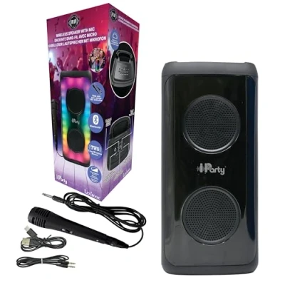 Immagine di Lexibook iParty®, Altoparlante Bluetooth® portatile con microfono, Volume sonoro potente, Effetti luminosi multicolori, Batteria ricaricabile, K8330