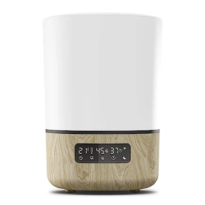 Immagine di Maxi Cosi Breathe Umidificatore a ultrasuoni, nebulizzatore silenzioso, autonomia 24 ore, contenitore per essenze, schermo LED, termometro igrometro, compatibile con Amazon Alexa e Google Home