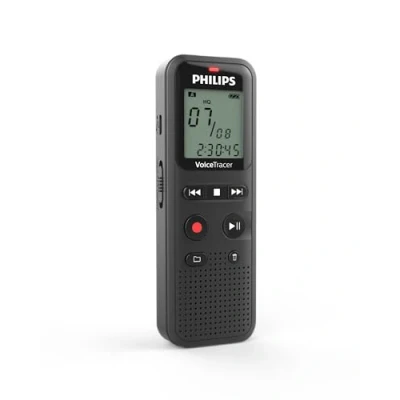 Immagine di Philips Registratore audio VoiceTracer DVT1160 Mono ADPCM/PCM, Attivazione vocale, 8 GB, Registrazione One Touch, USB Plug &amp; Play, Nero