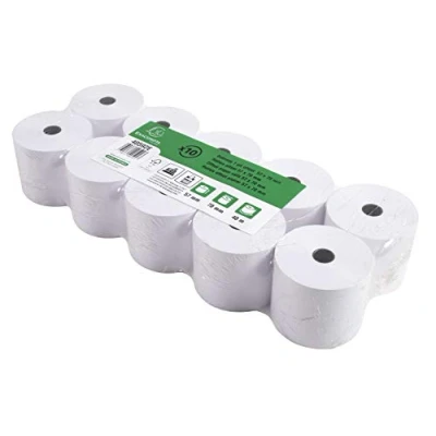 Immagine di Exacompta 40592E Confezione da 10 rotoli per cassa, offset a 1 strato (senza legno), standard, larghezza: 57 mm, lunghezza 40 m, diametro nucleo 12 60 g/m², extra stampa getto