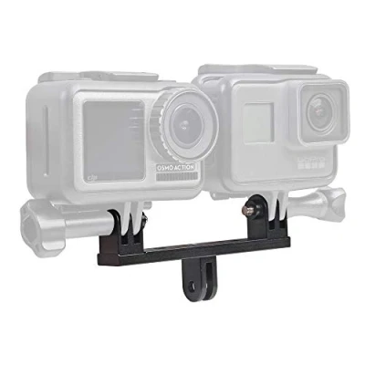 Immagine di SUREWO Adattatore doppio in alluminio compatibile con GoPro Hero 13 12 11 10 9 8 7 6 5 Black, DJI Omso Action Pro/4/3/2,APEMAN/AKASO e altri