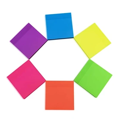Immagine di Sticky Notes,600 Foglio Note Adesive Portatile,Foglietti Trasparenti Colorati,Segnapagina,Scrivibile Adesive,Per di Lettura,Classificarei File 75x75mm