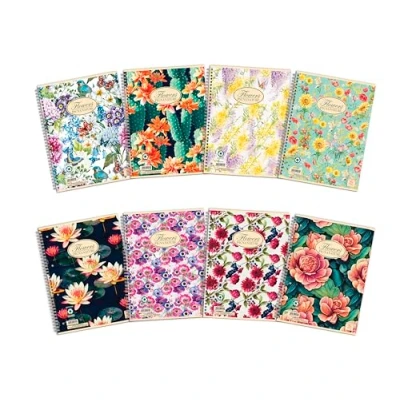 Immagine di Pigna Nature Flowers Quaderno Spiralato, Righe 1 R, Formato A5, Confezione Da 5, Multicolore