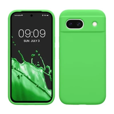 Immagine di kwmobile Cover per Google Pixel 8a Custodia Back Case Smartphone in Silicone TPU Protezione Gommata verde lime