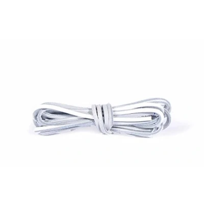 Immagine di Kaps Lacci in Pelle, 100% Pelle Genuina di Alta Qualità, Fatti Europa (140 cm da 8 a 10 paia asole / 01 bianco)