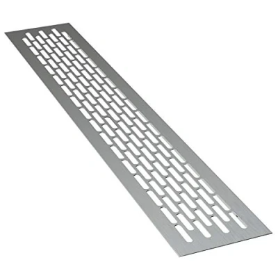 Immagine di sossai® Griglia di ventilazione in alluminio Alucratis (1 pezzo) Rettangolare dimensioni: 44 x 8 cm Colore: alu areazione