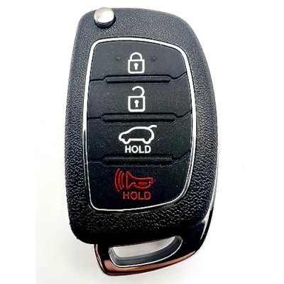 Immagine di Automobile Locksmith Custodia per chiave a 4 pulsanti Hyundai I10 I20 I30 I40 IX35 IX45 Santa Fe Tucson Sonata telecomando flip key case sostituzione