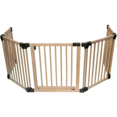 Immagine di Safetots barriera di sicurezza in legno con pannelli multipli, fino a 356,5cm, naturale, flessibile per stanza e scale, divisorio porta bambini piccoli