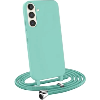 Immagine di MyGadget Cover per Samsung Galaxy S23 FE Custodia con Corda Case Cordino Opaca Antiurto/Bumper Laccio/Tracolla Practical Stylish Collo Verde Menta