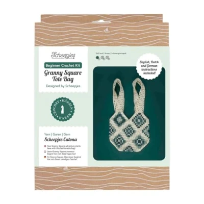 Immagine di Scheepjes Granny Square Blu Totalizzatore Borsa Principiante Ucinetto Kit 1 Impostata