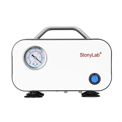 Immagine di stonylab Pompa per Vuoto a Membrana, Compatta Senza Olio Pressione con Portata di Pompaggio 10 L/min Lavori Laboratorio Filtrazione Distillazione, 110 220 V