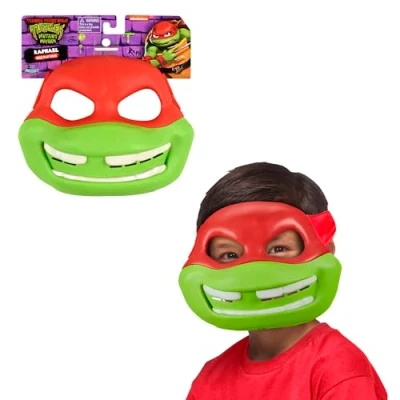 Immagine di Giochi Preziosi Maschera Raffaello Tartarughe Ninja Caos Mutante, Carnevale Con Elastico e diventare la tua Tartaruga Preferita, Costume Da Ninja, Per Bambini A Partire 4 Anni