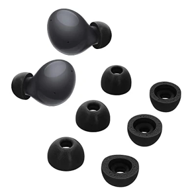 Immagine di kwmobile Gommini Auricolari Memory Foam Set da 6 Compatibile con Samsung Galaxy Buds 2 Cuffie In Ear Schiuma 3 Size nero