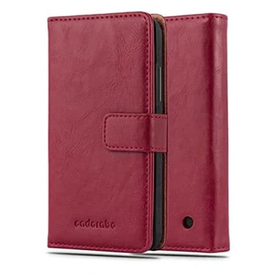 Immagine di Cadorabo Custodia Libro per Nokia Lumia 640 in ROSSO VINACCIA con Vani di Carte, Funzione Stand e Chiusura Magnetica Portafoglio Cover Case Wallet Book Etui Protezione