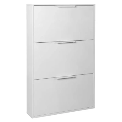 Immagine di Composad Scarpiera Slim della Linea ESPRESSO con 3 Ribalte, Salvaspazio, per Ingresso, Ripostiglio, Portascarpe, (LxAxP) 65x105,5x15 cm, Colore Bianco, Made in Italy