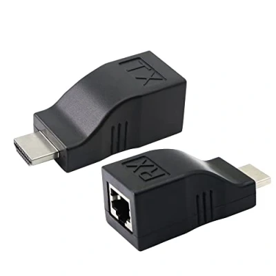 Immagine di PNGKNYOCN Extender HDMI, Adattatore Convertitore Ethernet di Rete da HDMI Maschio a RJ45 femmina trasmissione 1080p tramite CAT5e CAT6, per supportare HDTV PS4 STB 4K 2K