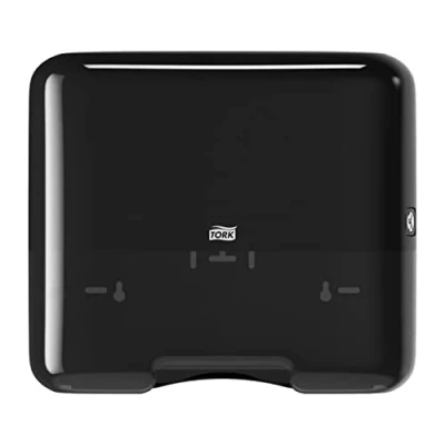 Immagine di TORK Mini dispenser di asciugamani per zaini a zig zag e salviette carta piegate H3, nero 553108 1 pz.