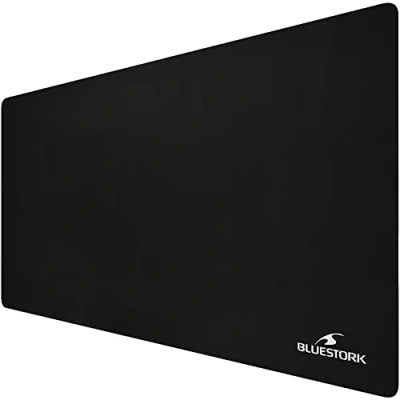 Immagine di Bluestork Tappetino per mouse XXL, grande superficie ottimizzata ad alta precisione, base in gomma antiscivolo, extra large, 900 x 450 3 mm, nero