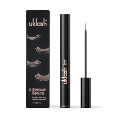 Immagine di UKLASH Siero per la crescita delle ciglia più lunghe e piene, 3 ml, formula clinicamente testata ed estensioni naturalmente lunghe. Vegano cruelty free
