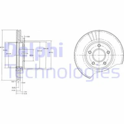 Immagine di DELPHI BG3826 Disco freno 278 24 5 ventilato Oleato non trattato senza cuscinetto ruota, anello sensore ABS FORD: Transit Connect Mk1 Van