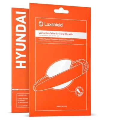 Immagine di Luxshield Pellicola Protettiva Maniglia della Portiera Auto per Hyundai i20 3 (III) BC3 I 2020 2024 Protezione AntiGraffio, Vernice Trasparente