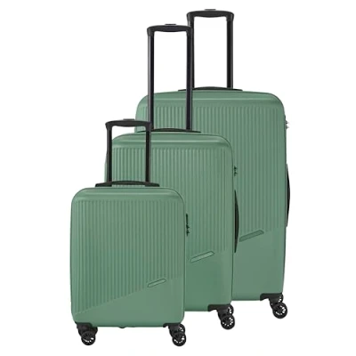 Immagine di travelite Set di Valigie a 3 Pezzi e 4 Ruote, Misure L/M/S, Serie Bali Trolley in ABS Guscio Rigido con Chiusura Combinazione TSA, Bagaglio Mano Senza TSA