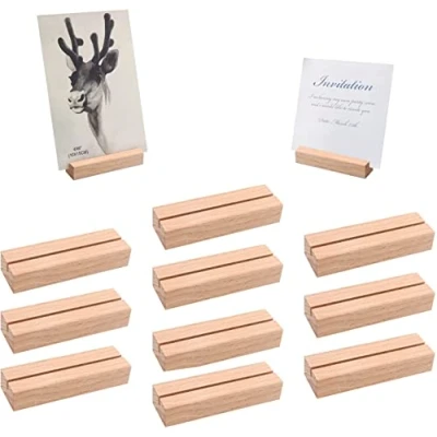 Immagine di LONHCHI 10 supporti in legno di faggio massiccio, per ristoranti, matrimoni, banchetti e feste (12 x 3 2 cm)