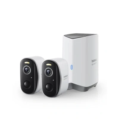 Immagine di Baseus Security Telecamera Wi Fi Esterno senza Fili, HD 2K, 145 Gradi, Batteria 210 Giorni, IP67, Visione Notturna, Videocamera Sorveglianza con Rilevamento Umano, Archiviazione Locale Kit 2 Cam N1