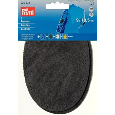 Immagine di Prym 929331 Toppe termoadesive in camoscio, 9 x 13,5 cm, colore: Grigio medio