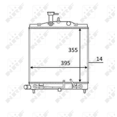 Immagine di NRF 58531 Radiatore motore Alluminio 388 355 16 Alette di raffreddamento saldate KIA: Picanto I