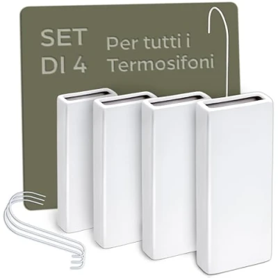 Immagine di Umidificatore Termosifoni in Ceramica Set di 4 Contenitore Acqua per con Gancio Flessibile Controllo Dell&#039;Umidità Risparmio Energetico Rilascio Efficiente