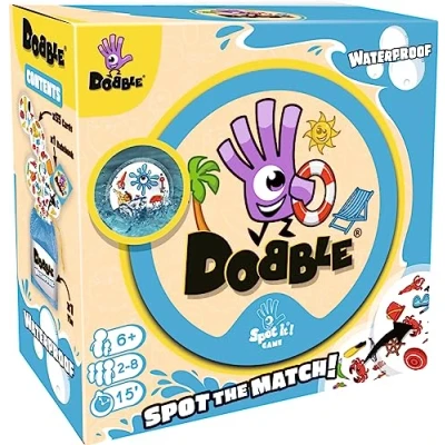 Immagine di Asmodee , Dobble Waterproof Card Game Ages 6+ 2 8 Players 15 Minutes Playing Time