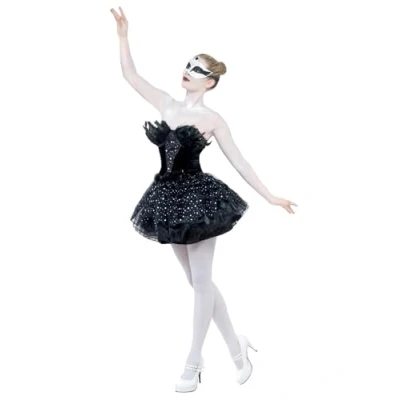 Immagine di SMIFFYS Costume Mascherata Cigno Gotico, Nero, comprende Abito