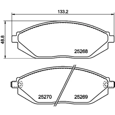 Immagine di HELLA 8DB 355 015 771 Kit pastiglie freno con segnalatore acustico usura CHEVROLET: Spark