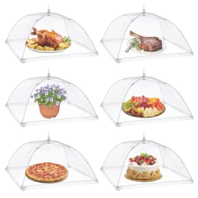 Immagine di Copertura Alimentare Pieghevoli,Vintoney 6 Pezzi Coprivivande a Rete Pop up Copri Alimenti Tende Ombrello Cibo per Barbecue Picnic Cucina Resistente Zanzare Mosche
